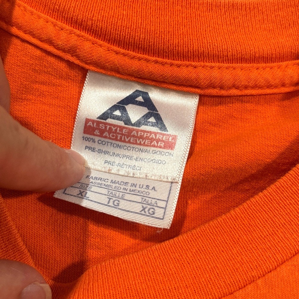 Alstyle Orlando T-Shirt Men XL Orange Good Florida Souvenir Dolphin Graphic Tee - Picture 4 of 6